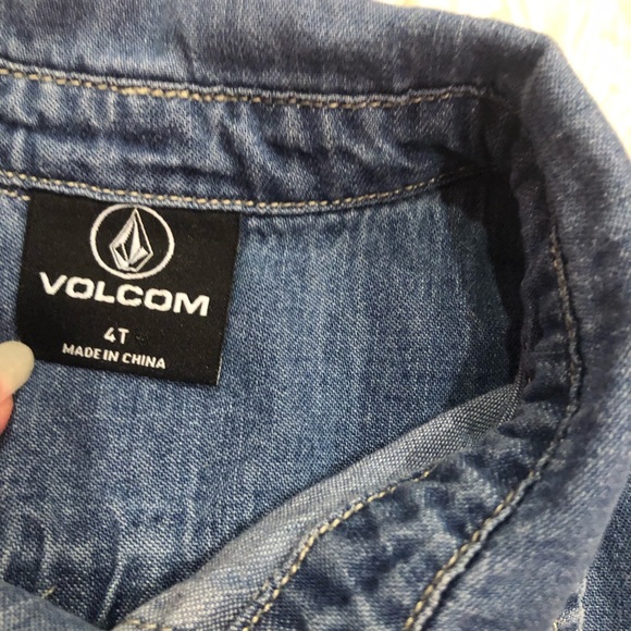 Volcom Denim Snap Button Long  Sleeve Shirt Size 4T - Picture 3 of 8